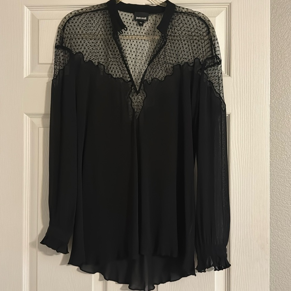 Just Cavalier Silk Sheer Top Blouse size 40